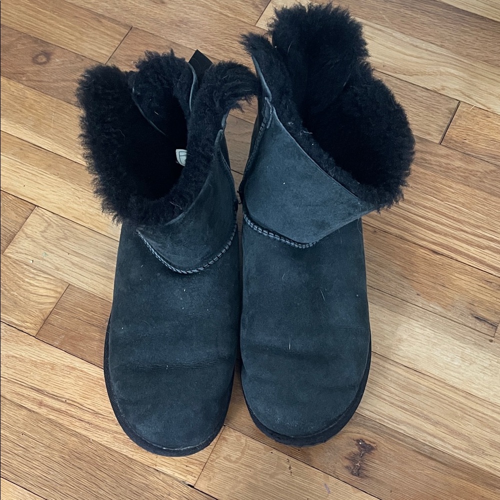 UGG Black Ankle Boots with Fur Lining